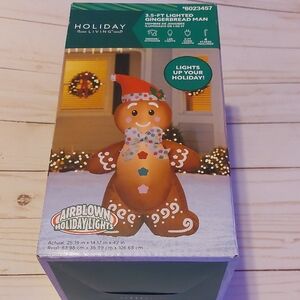 Festive 3 1/2 Foot Gingerbread Man with Lights